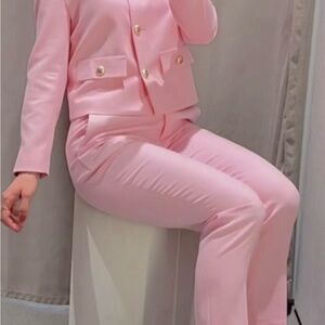 Elegant Pink Women's Suit Set
